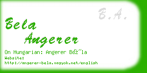 bela angerer business card